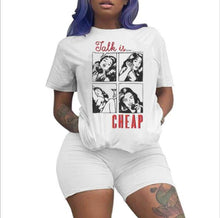 Load image into Gallery viewer, Print Women Short Two Piece Set Top and Shorts Set Summer Tracksuit Streetwear Sweat Suit Women Set Casual 2 Pieces Outfits 2019