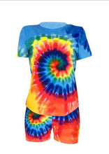 Load image into Gallery viewer, Print Women Short Two Piece Set Top and Shorts Set Summer Tracksuit Streetwear Sweat Suit Women Set Casual 2 Pieces Outfits 2019