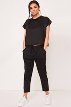 Load image into Gallery viewer, Womens 2Pcs Short Sleeve O-neck Solid Color Tops Pants Summer Loose Casual Sets Lounge Wear Jumpsuit