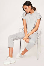 Load image into Gallery viewer, Womens 2Pcs Short Sleeve O-neck Solid Color Tops Pants Summer Loose Casual Sets Lounge Wear Jumpsuit