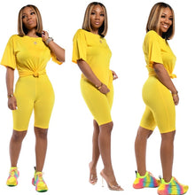 Load image into Gallery viewer, 2020 Women Sets Summer Tracksuits Short Sleeve Top Shorts Suit Two Piece Set Sportswear Night Club Party Slim Outfits