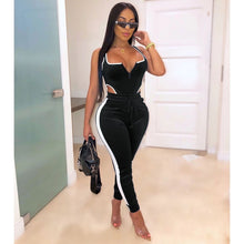 Load image into Gallery viewer, Winter Women's set Velvet bodysuit pencil pants suit two piece set Sexy sleeveless Street casual fashion tracksuit outfit
