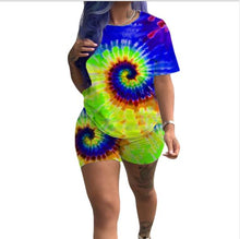 Load image into Gallery viewer, Print Women Short Two Piece Set Top and Shorts Set Summer Tracksuit Streetwear Sweat Suit Women Set Casual 2 Pieces Outfits 2019