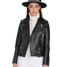 Load image into Gallery viewer, Spring Genuine Leather Jacket Women 2019 Fashion Real Sheepskin Coat Rivet Motorcycle Biker Jacket Female Sheep Leather Coat
